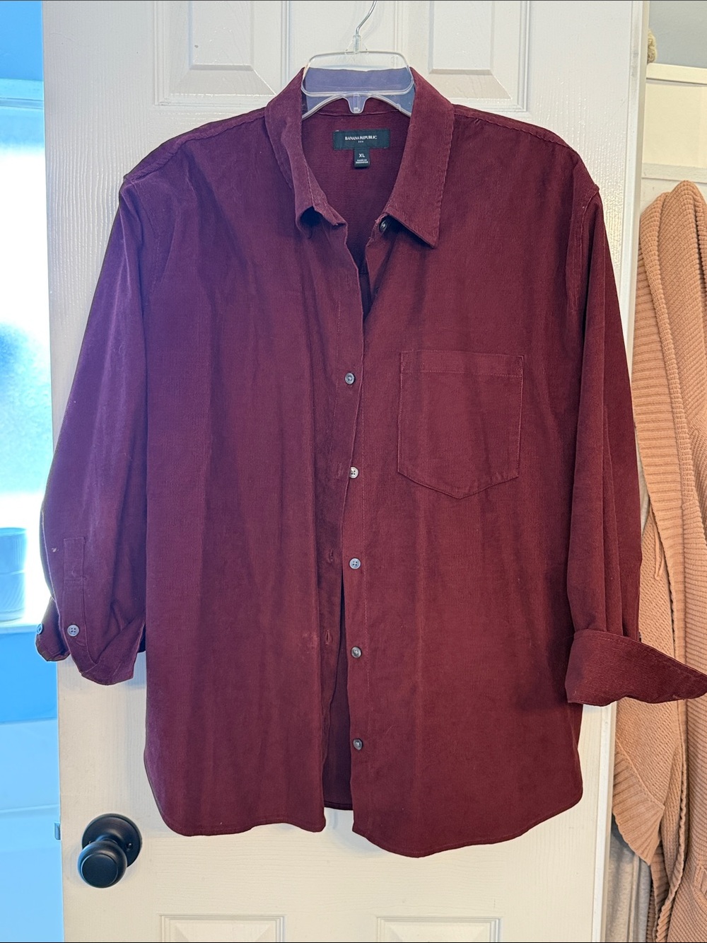 Banana Republic Men's Wine Corduroy Button-Down Shirt